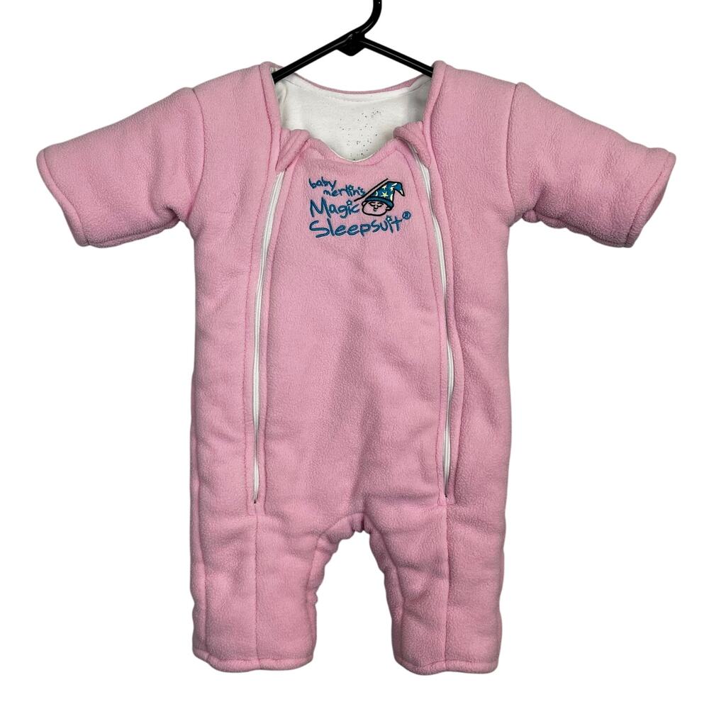 Baby Merlin Magic Sleepsuit Large Pink Fleece Cotton/Polyester